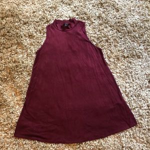 Maroon High-neck short dress
